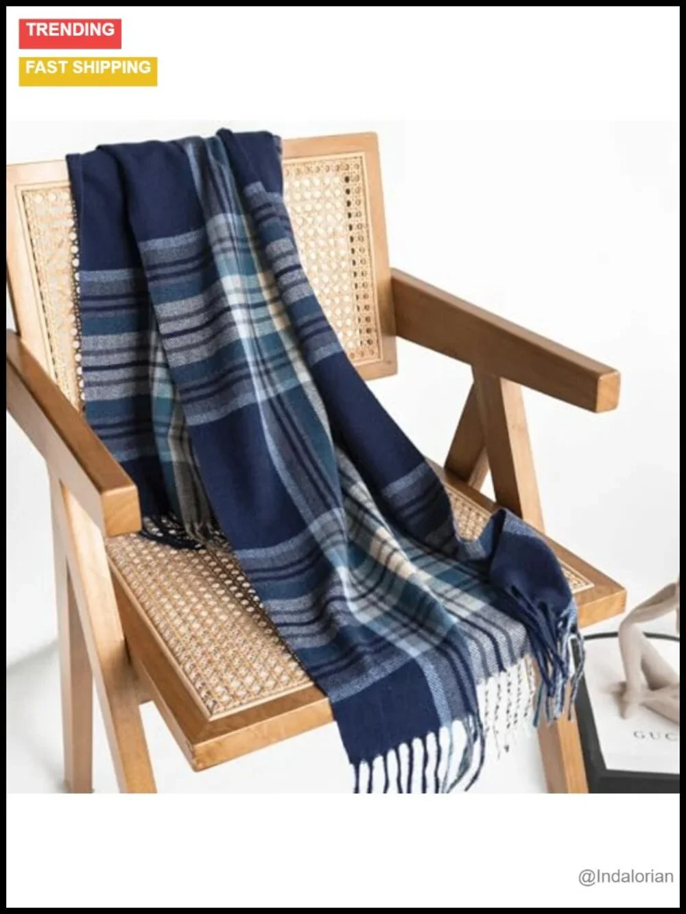 Faux Soft Shawl Wrap with Fringes - Winter Cold Weather Scarf